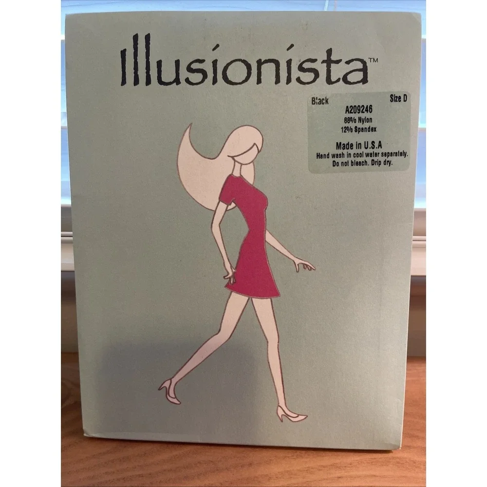 Lot of 2 Pairs NEW black & espresso‎ tights~Breezies Illusionista Size D